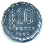 Argentina, 10 pesos, 1962