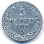 Papal States, 5 baiocchi, 1858
