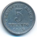 Germany, 5 pfennig, 1918