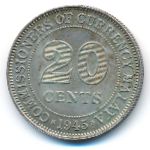 Malaya, 20 центов (1945 г.)