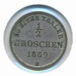 Oldenburg, 1/2 groschen, 1869