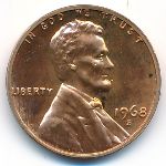 США, 1 цент (1968 г.)