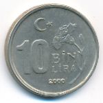 Turkey, 10000 лир (2000 г.)