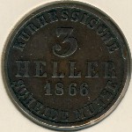 Гессен-Кассель, 3 геллера (1848–1866 г.)