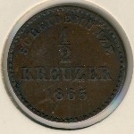 Вюртемберг, 1/2 крейцера (1865–1872 г.)