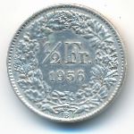 Switzerland, 1/2 франка (1956 г.)