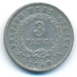British West Africa, 3 pence, 1940