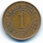 Mauritius, 1 cent, 1944