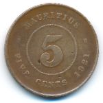 Mauritius, 5 cents, 1921