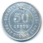 Стрейтс-Сетлментс, 50 центов (1920 г.)