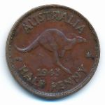 Australia, 1/2 penny, 1943