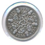 Великобритания, 6 пенсов (1936 г.)