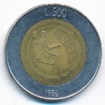 San Marino, 500 lire, 1986