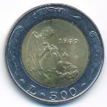 San Marino, 500 lire, 1989