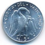Vatican City, 5 lire, 1972