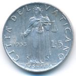 Vatican City, 5 lire, 1953
