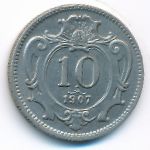 Austria, 10 heller, 1907