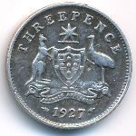 Australia, 3 pence, 1927