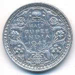 British West Indies, 1/2 rupee, 1943