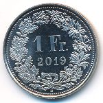 Швейцария, 1 франк (2019 г.)
