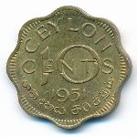 Ceylon, 10 cents, 1951