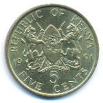 Кения, 5 центов (1991 г.)