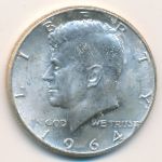 USA, 1/2 dollar, 1964