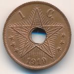 Belgian Congo, 1 centime, 1919