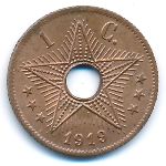 Belgian Congo, 1 centime, 1919