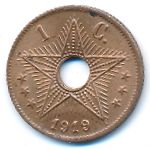 Belgian Congo, 1 centime, 1919