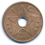 Belgian Congo, 1 centime, 1919