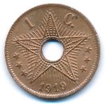 Belgian Congo, 1 centime, 1919