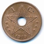 Belgian Congo, 1 centime, 1919