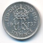 Great Britain, 6 пенсов (1937 г.)