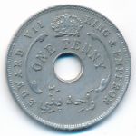 British West Africa, 1 penny, 1908