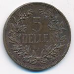 German East Africa, 5 heller, 1908