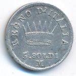 Italy, 5 soldi, 1812