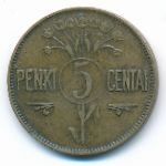 Lithuania, 5 centai, 1925