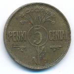 Lithuania, 5 centai, 1925