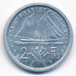 Saint Pierre and Miquelon, 2 francs, 1948