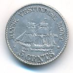 Danish West Indies, 5 cents, 1879