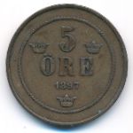 Sweden, 5 ore, 1897