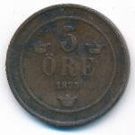 Sweden, 5 ore, 1875