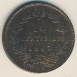 Italy, 10 centesimi, 1862–1866
