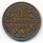 Baden, 1 kreuzer, 1866