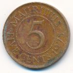 Mauritius, 5 cents, 1975