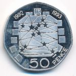 Великобритания, 50 пенсов (1992 г.)