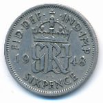 Great Britain, 6 pence, 1948