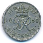 Great Britain, 6 pence, 1950