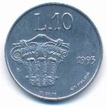 San Marino, 10 lire, 1993